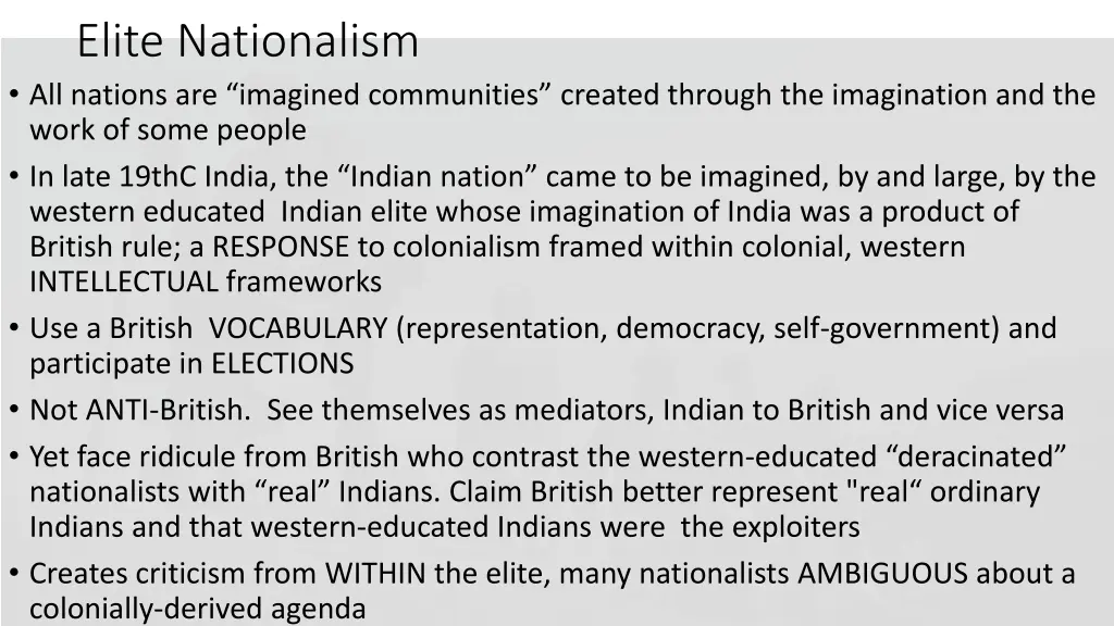 elite nationalism all nations are imagined