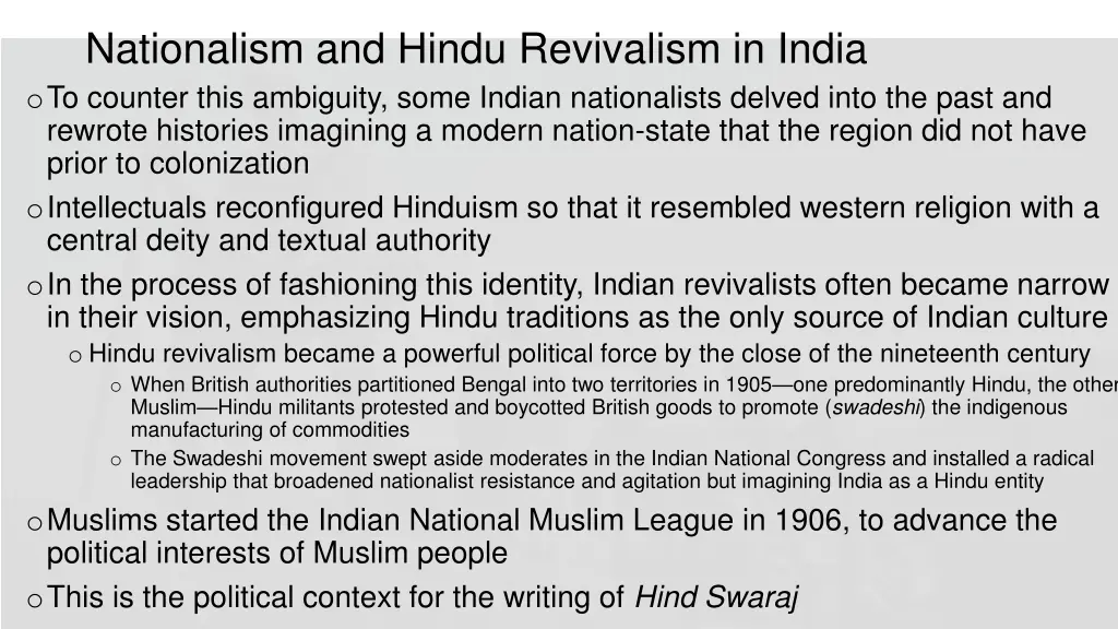 nationalism and hindu revivalism in india