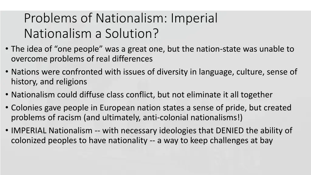 problems of nationalism imperial nationalism