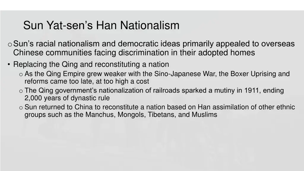 sun yat sen s han nationalism
