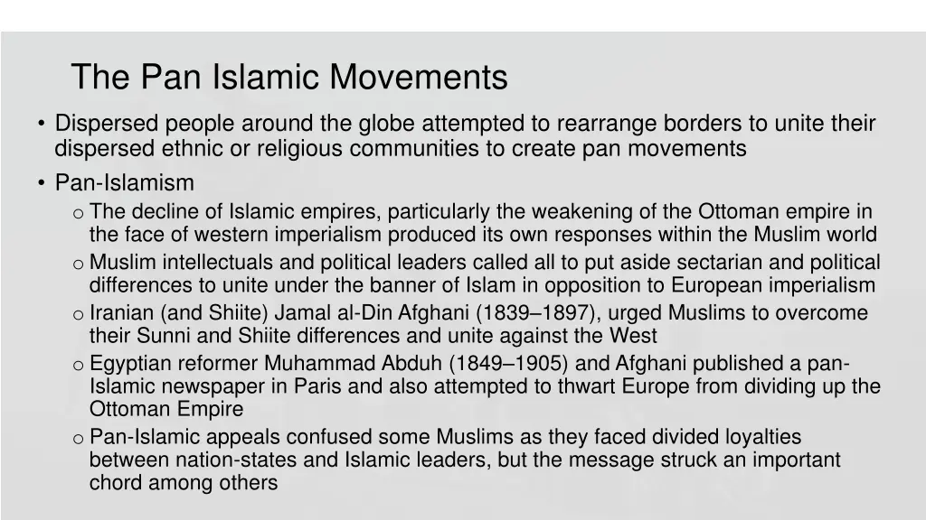 the pan islamic movements