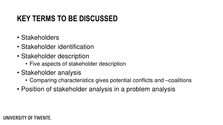 key terms to be discussed