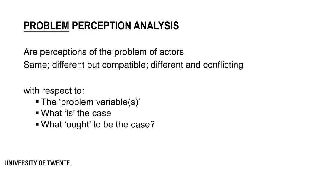 problem perception analysis