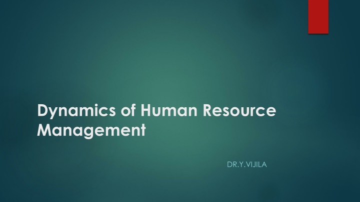 dynamics of human resource management