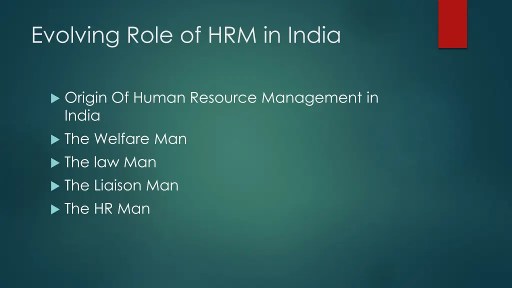 evolving role of hrm in india