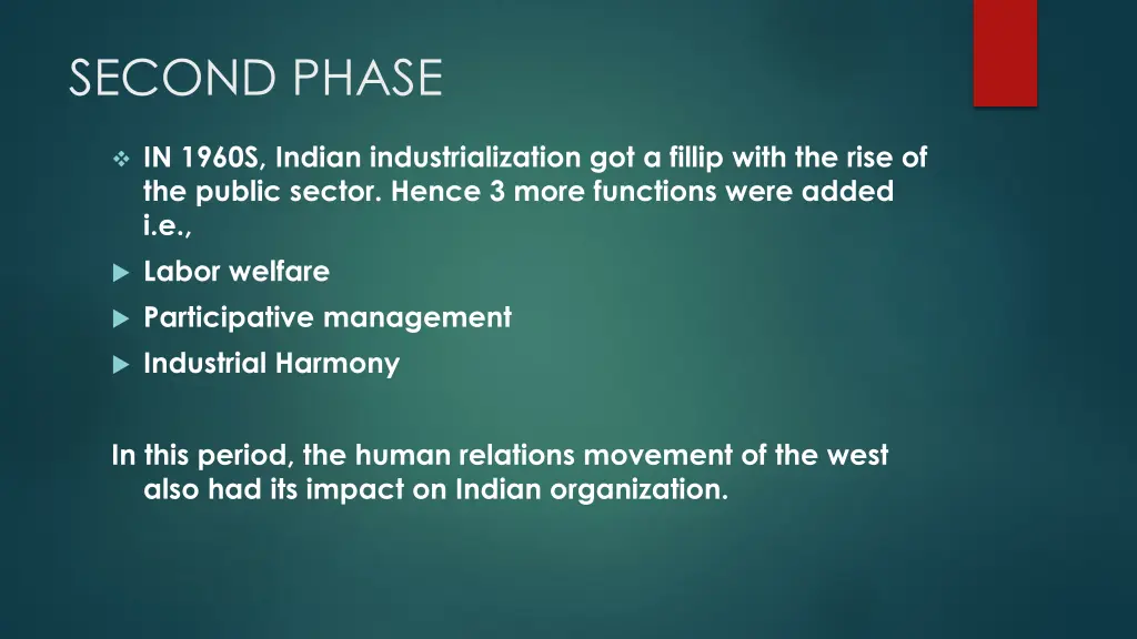 second phase