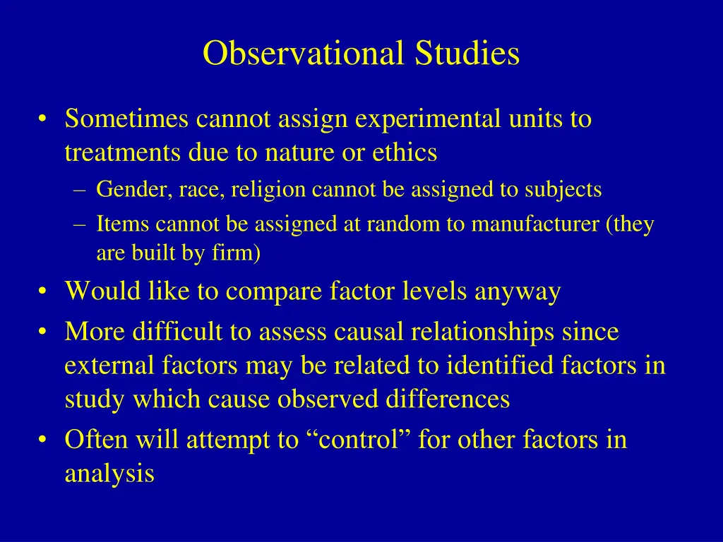 observational studies
