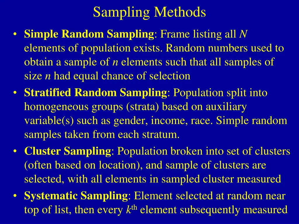 sampling methods