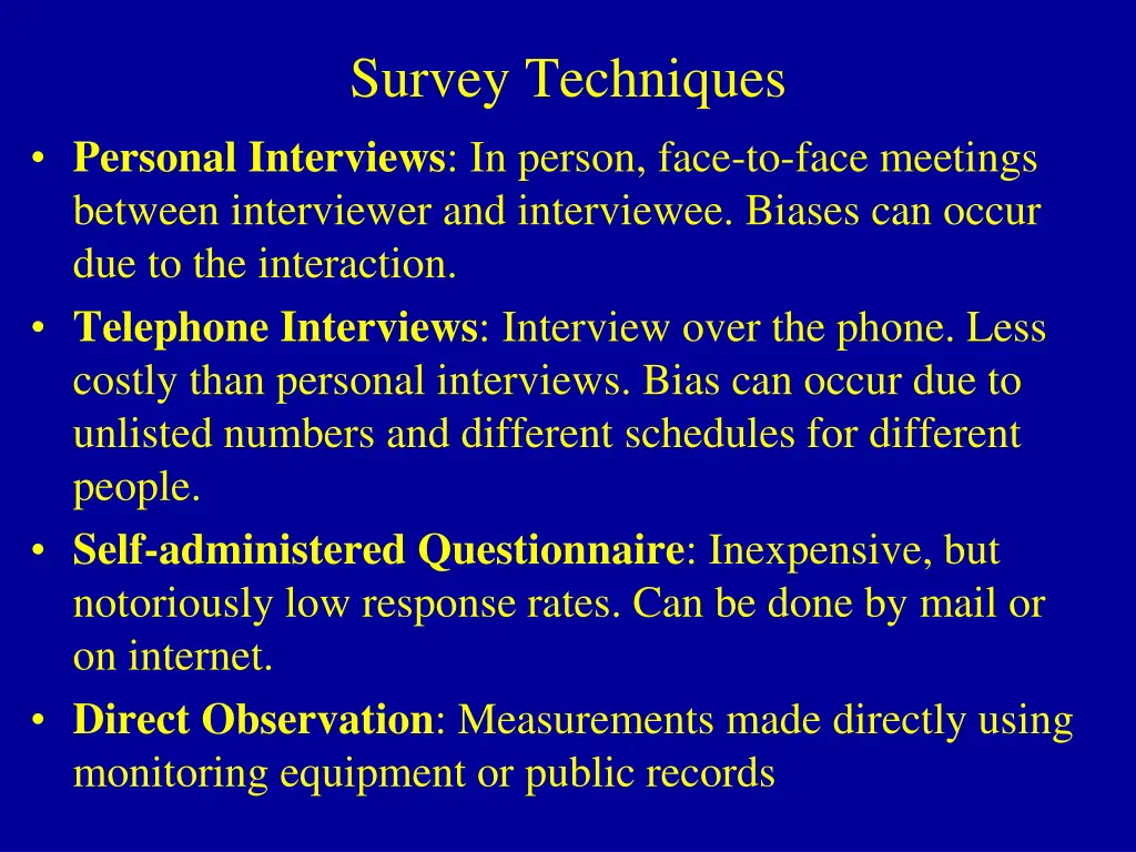 survey techniques