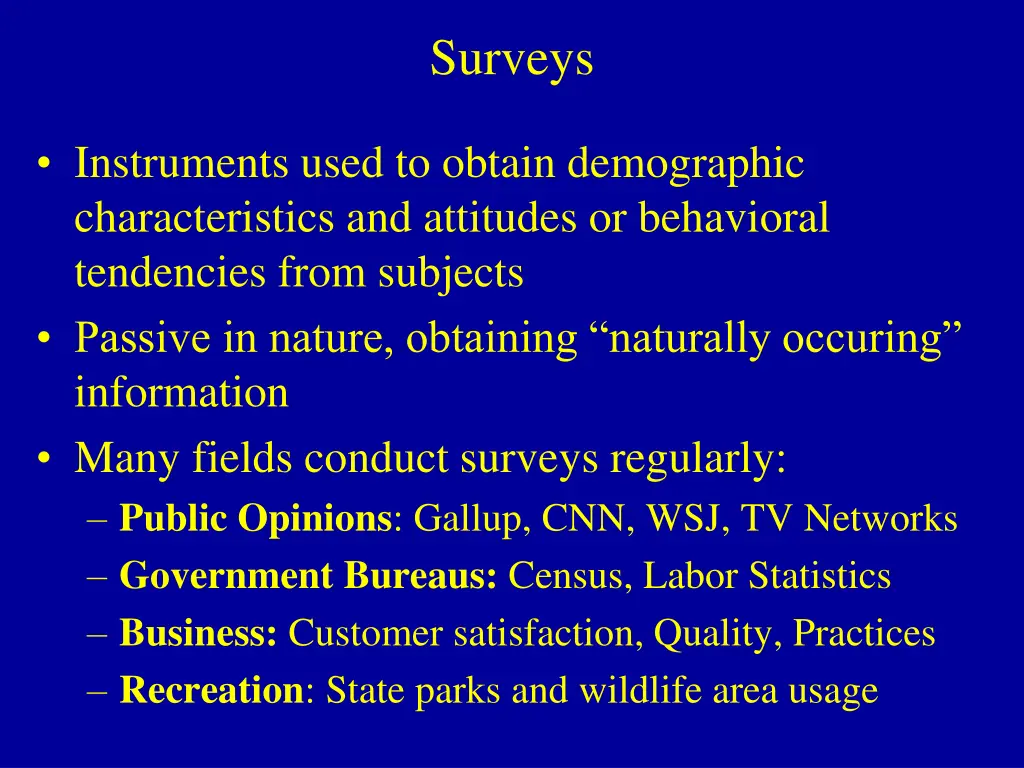 surveys