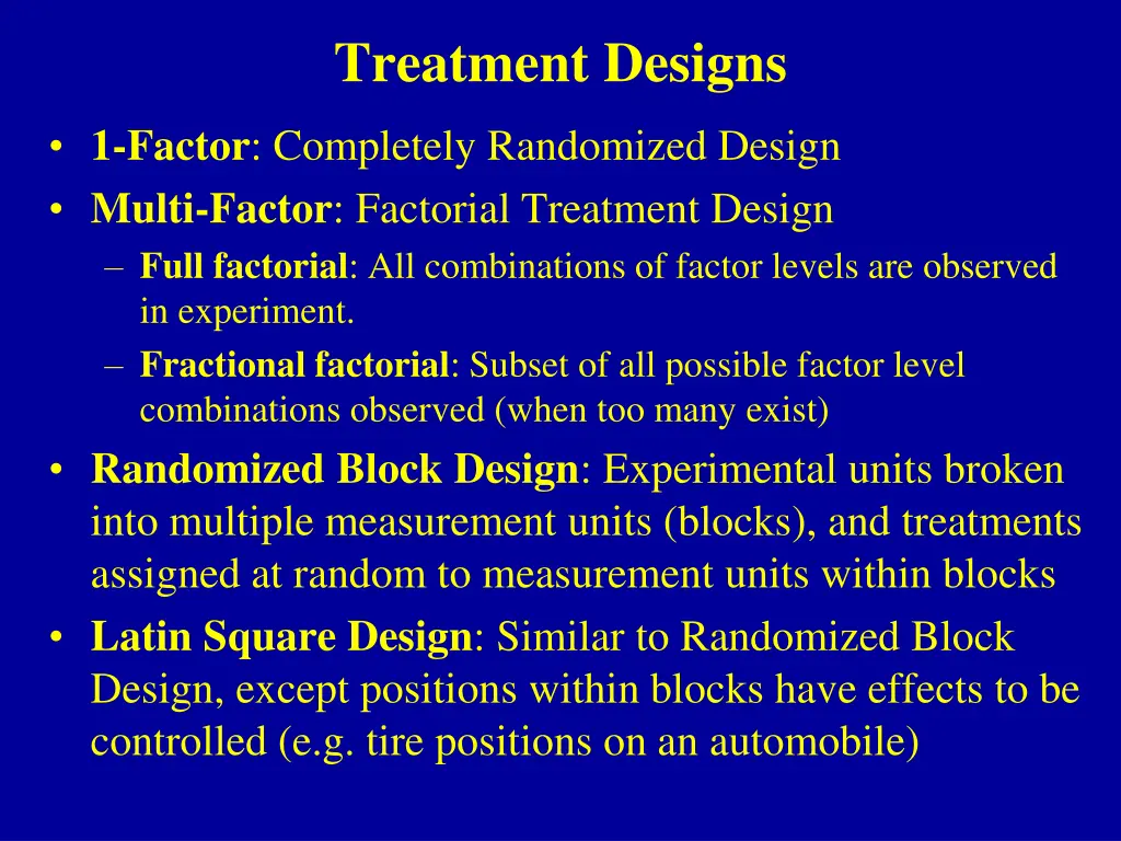 treatment designs
