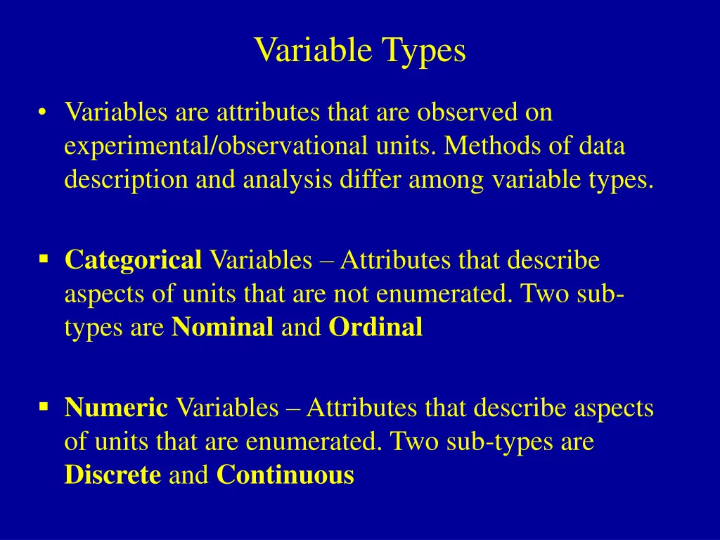 variable types