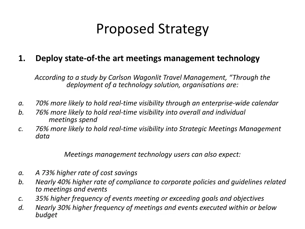 proposed strategy