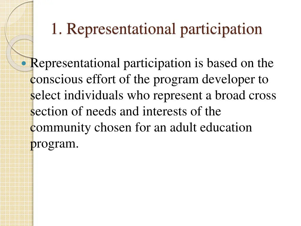 1 representational participation