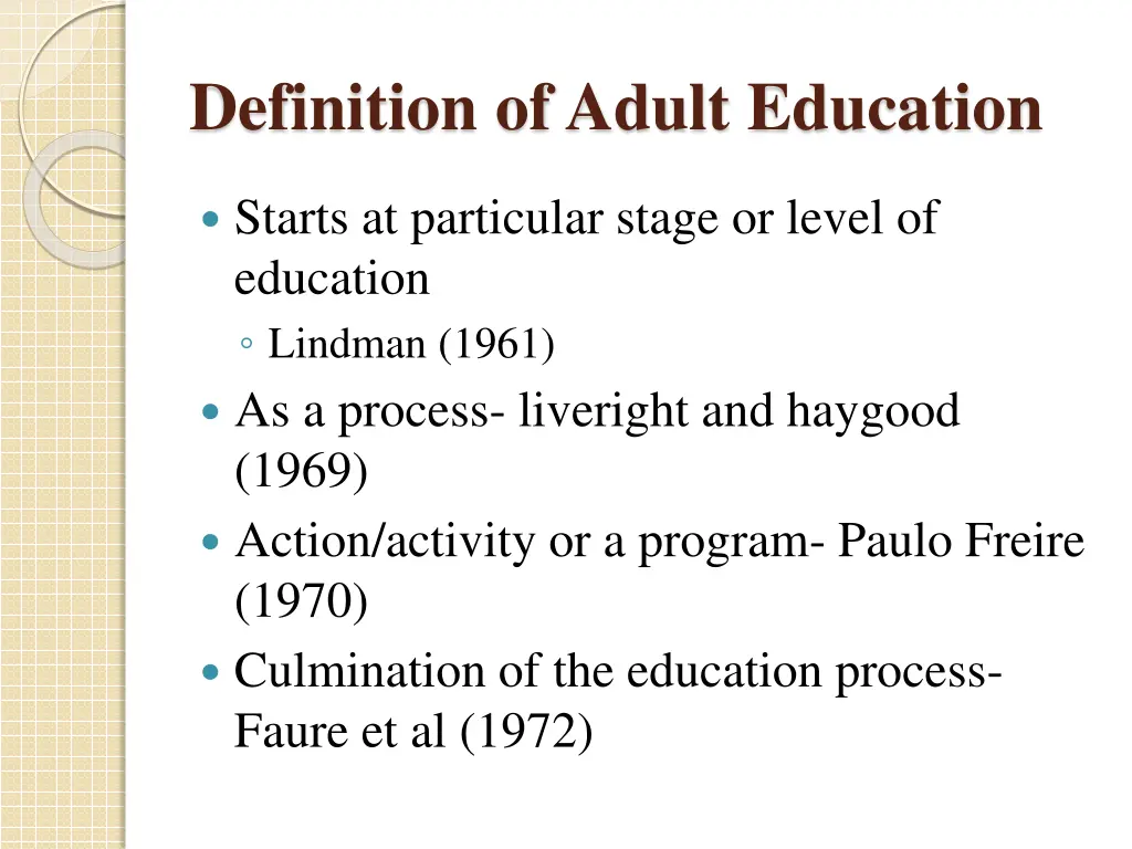 definition of adult education