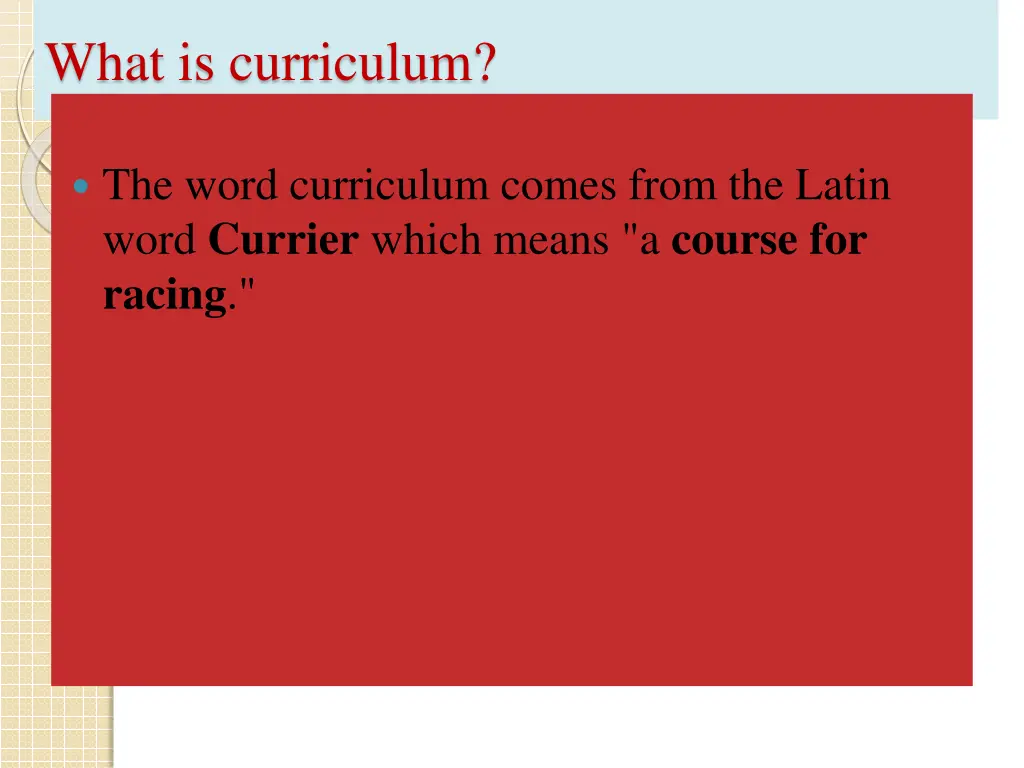 what is curriculum