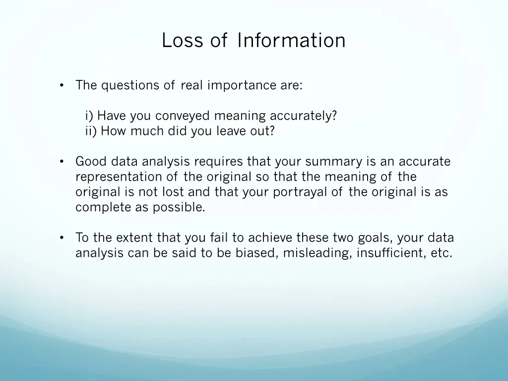 loss of information 1