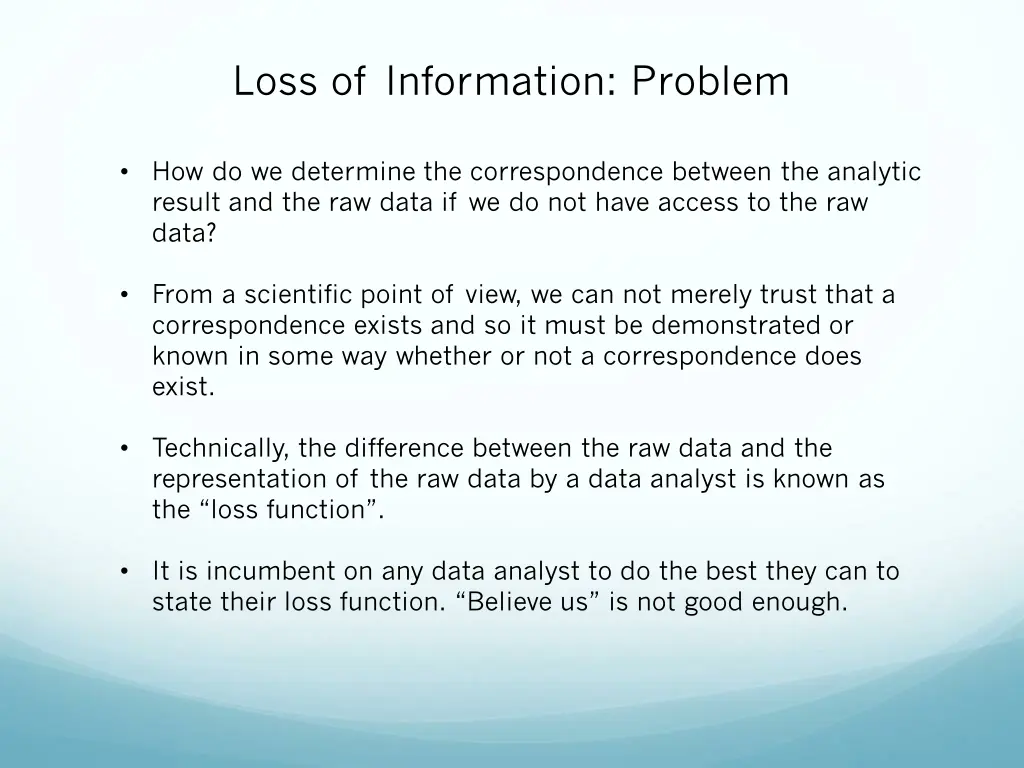 loss of information problem