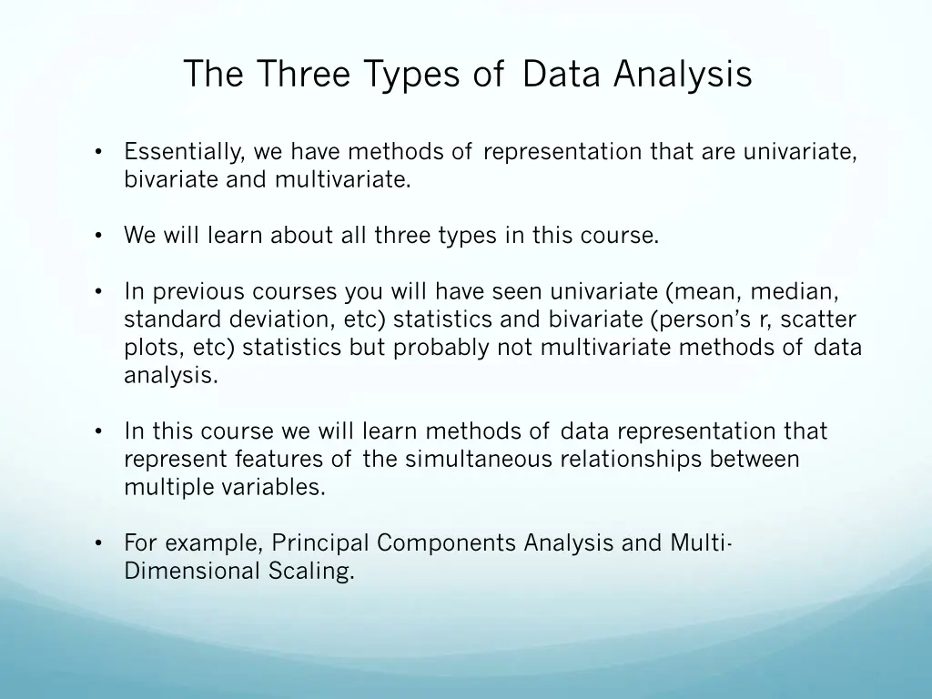 the three types of data analysis