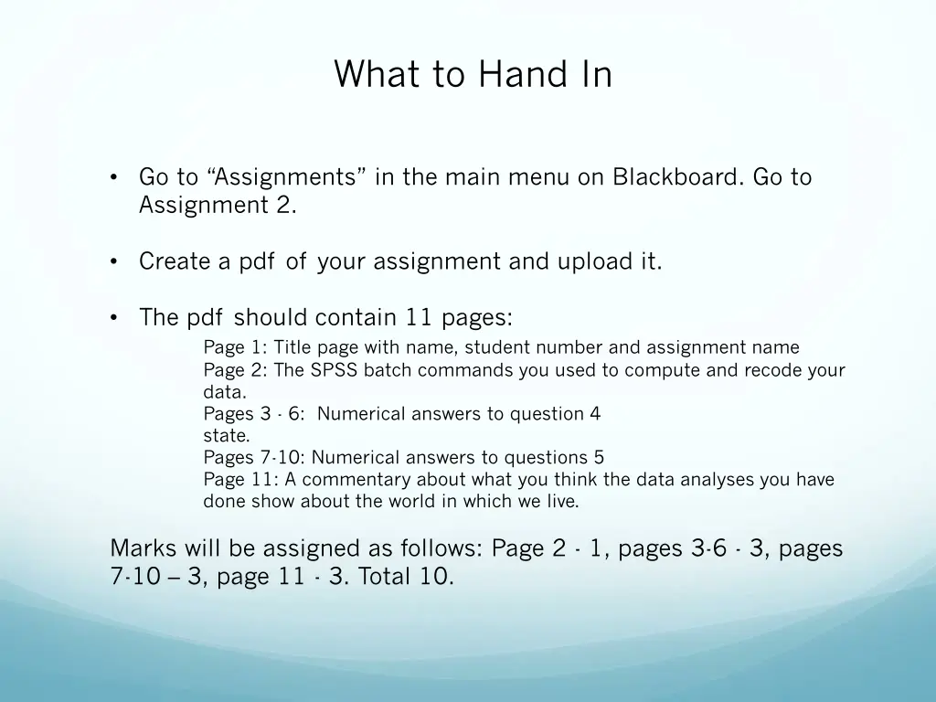 what to hand in