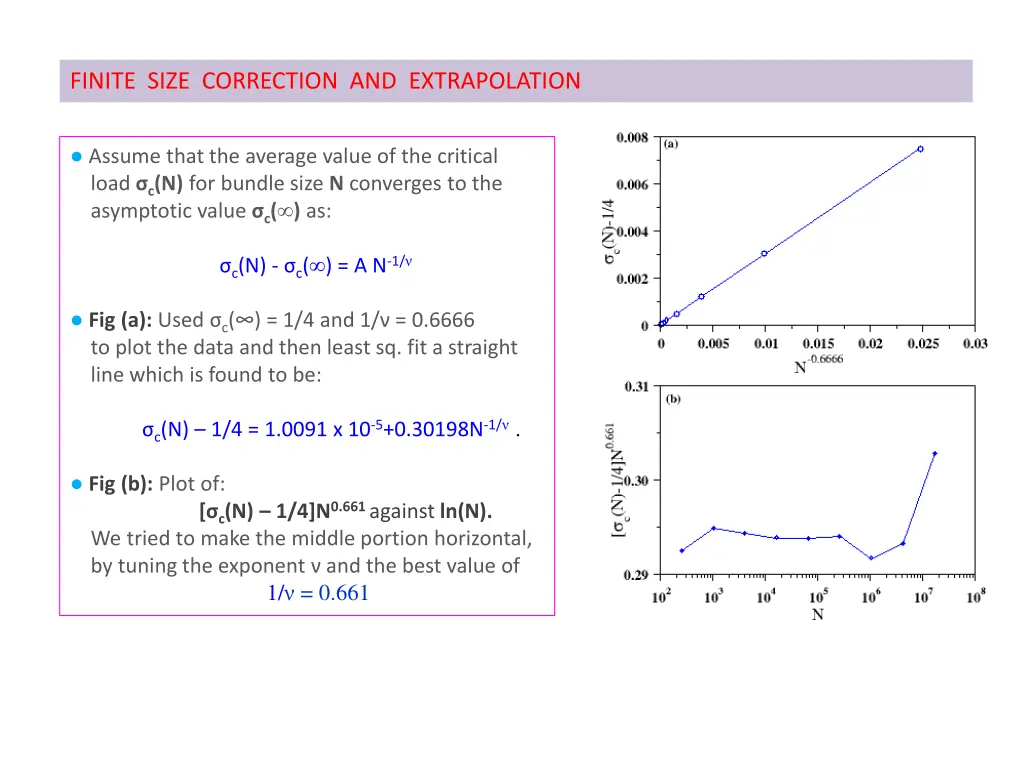 finite size correction and extrapolation
