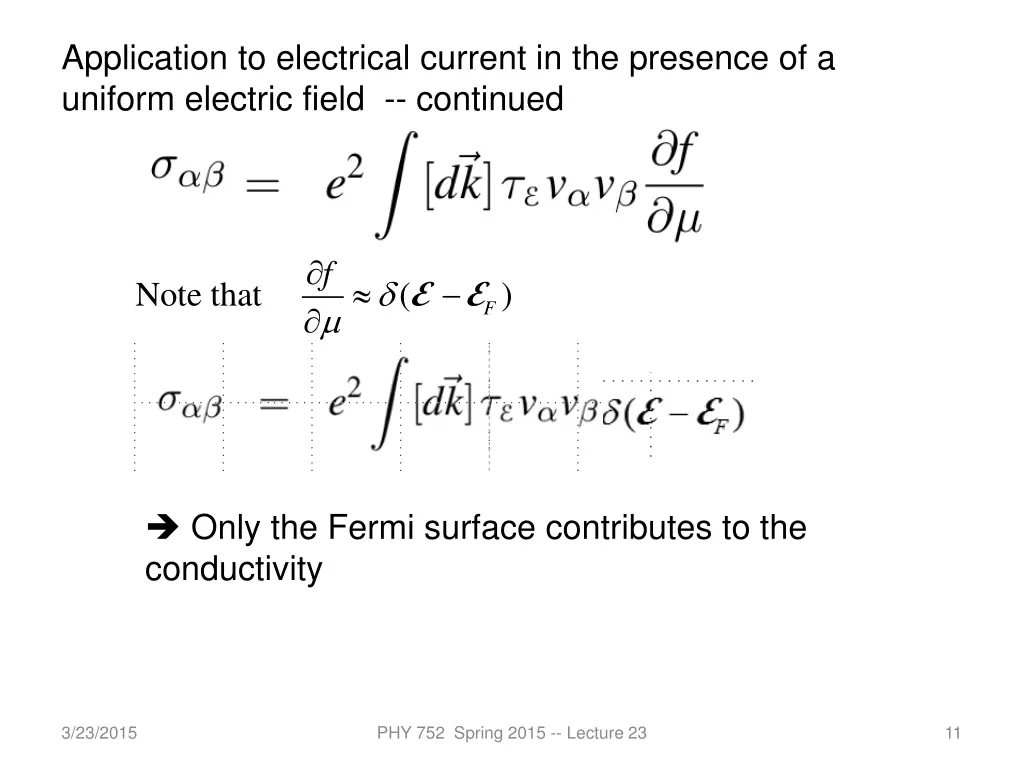 application to electrical current in the presence 1