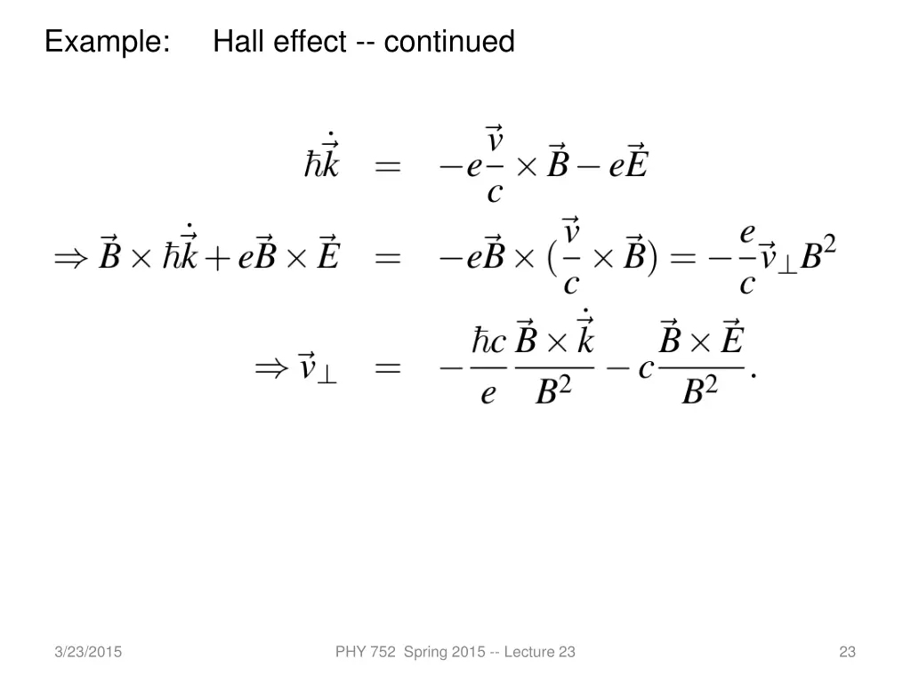 example hall effect continued