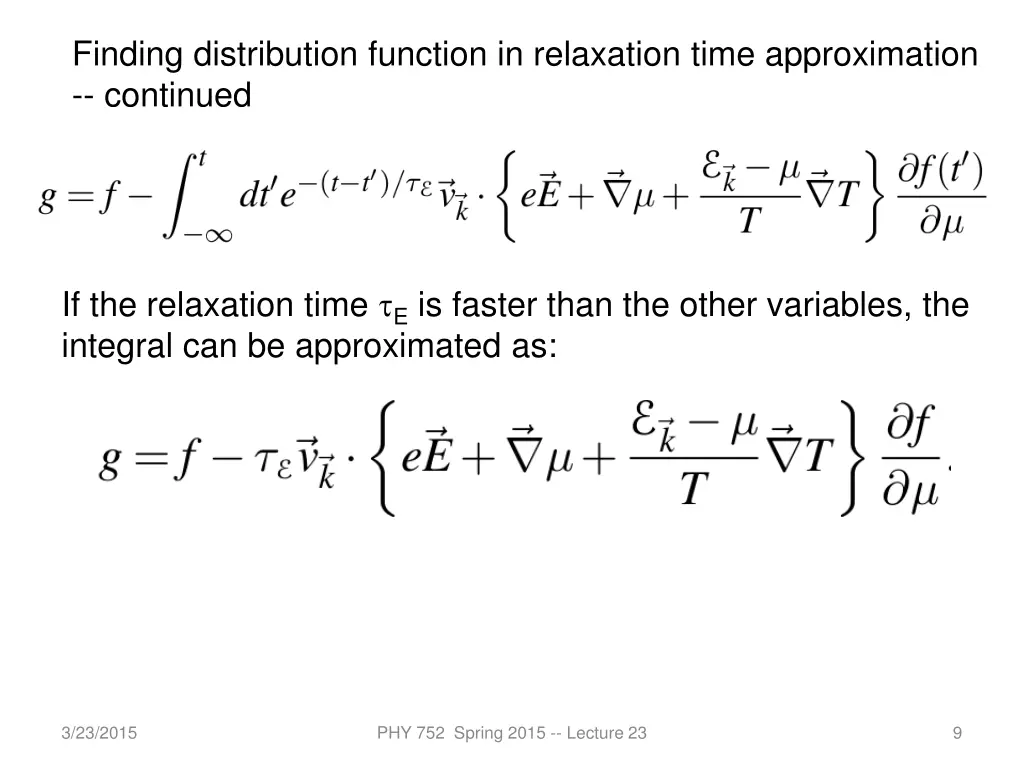 finding distribution function in relaxation time 2