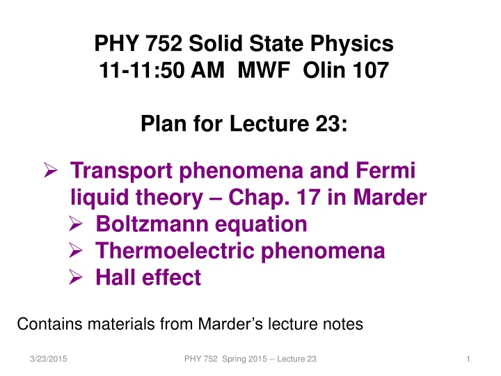 phy 752 solid state physics 11 11 50 am mwf olin
