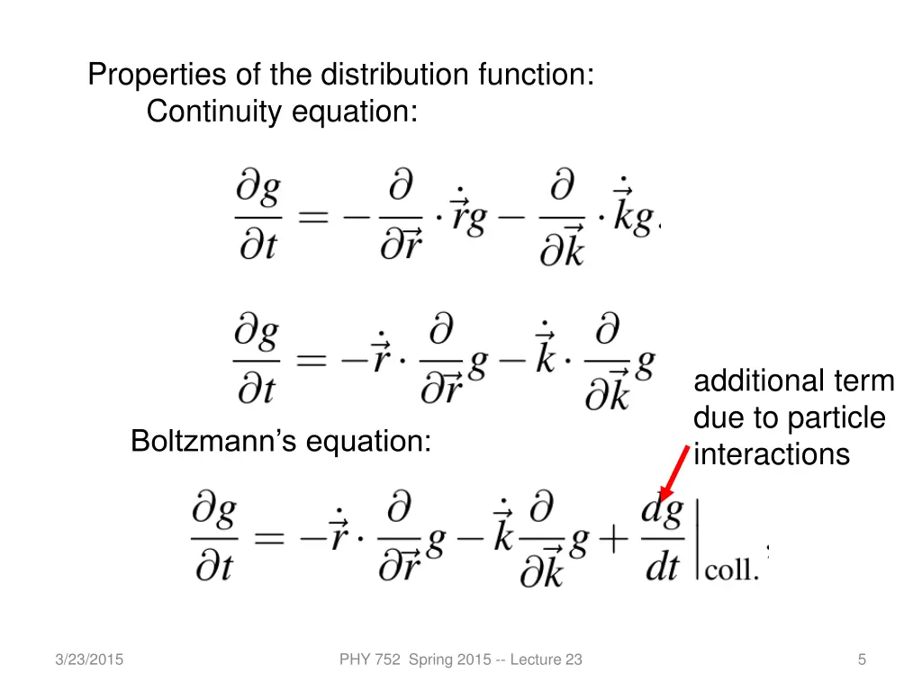 properties of the distribution function