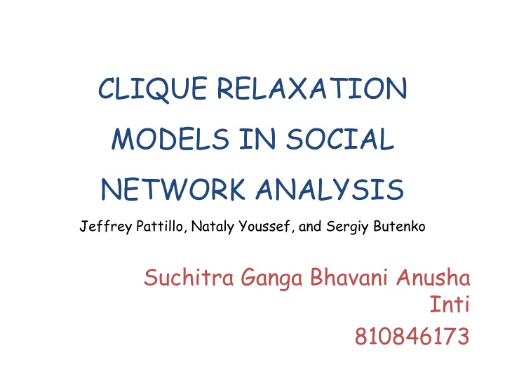 clique relaxation models in social network