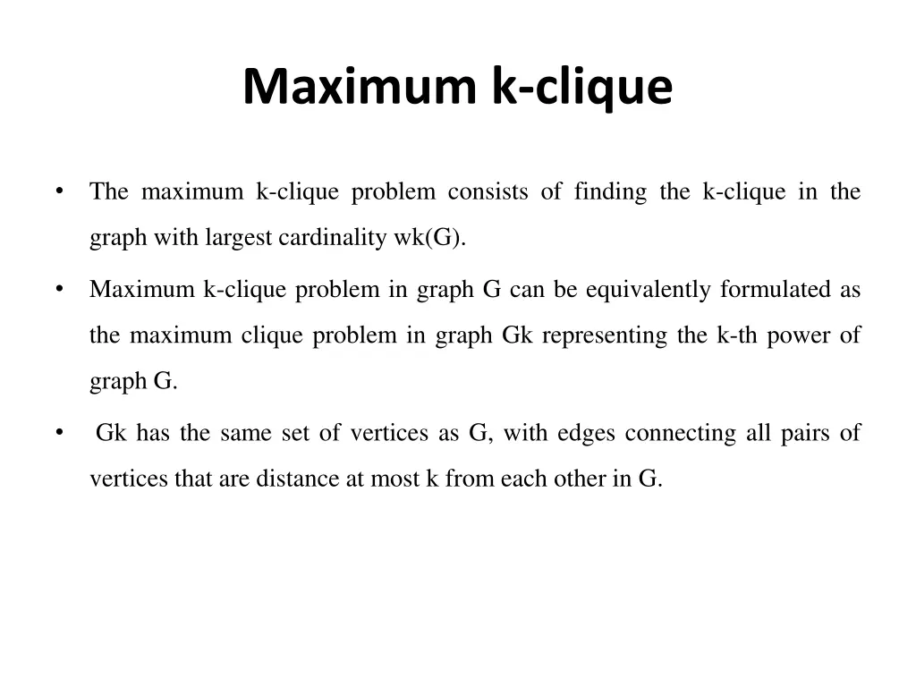 maximum k clique