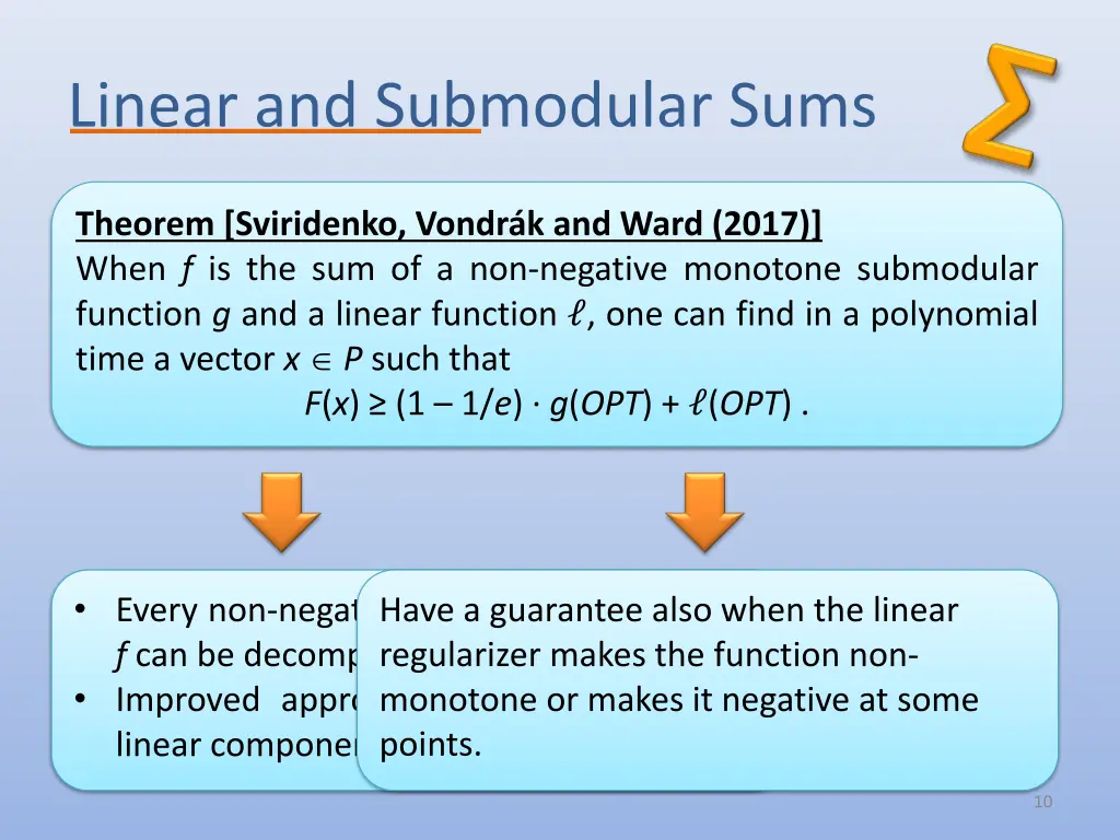 linear and submodular sums