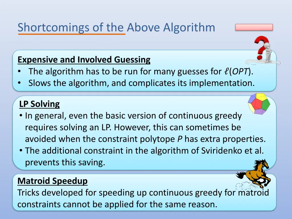 shortcomings of the above algorithm