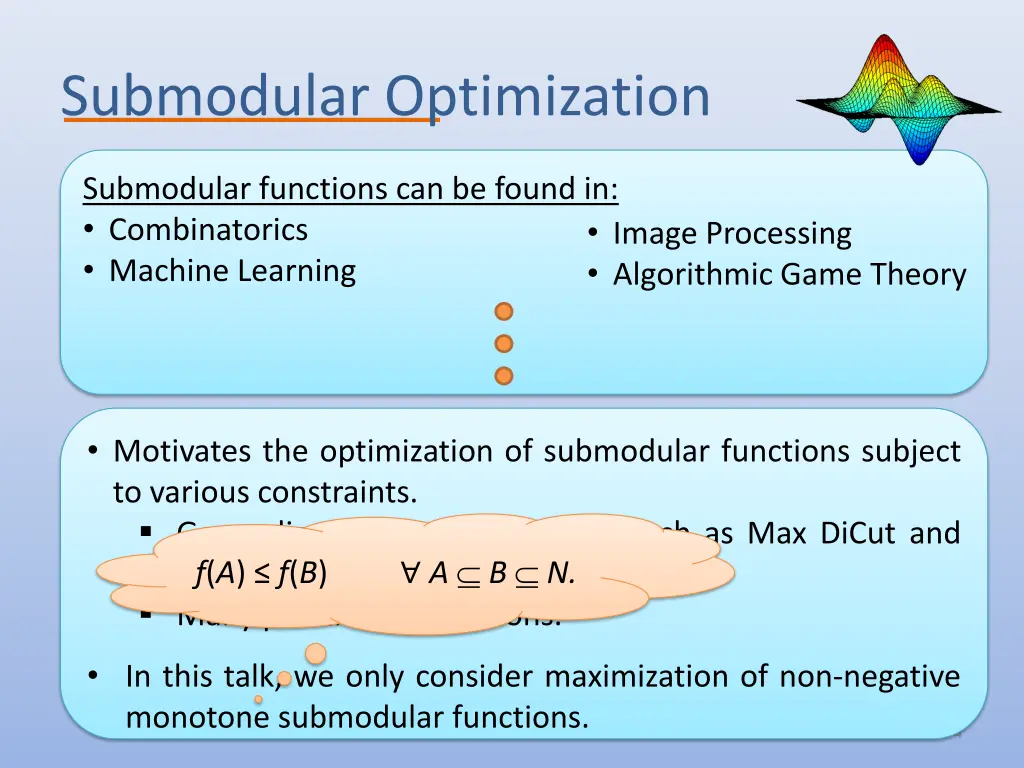 submodular optimization