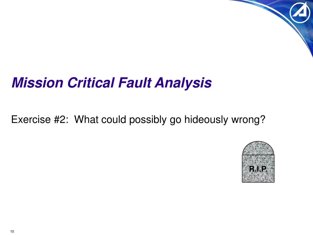 mission critical fault analysis