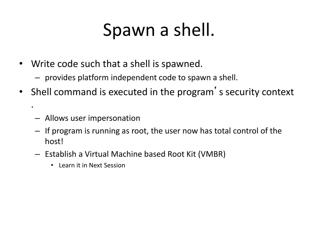 spawn a shell