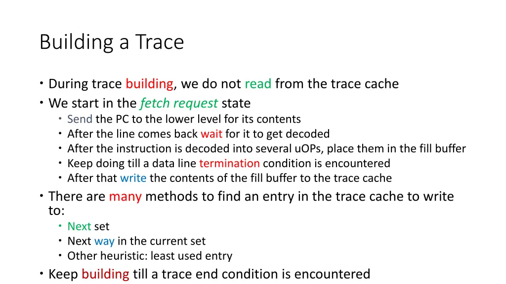 building a trace