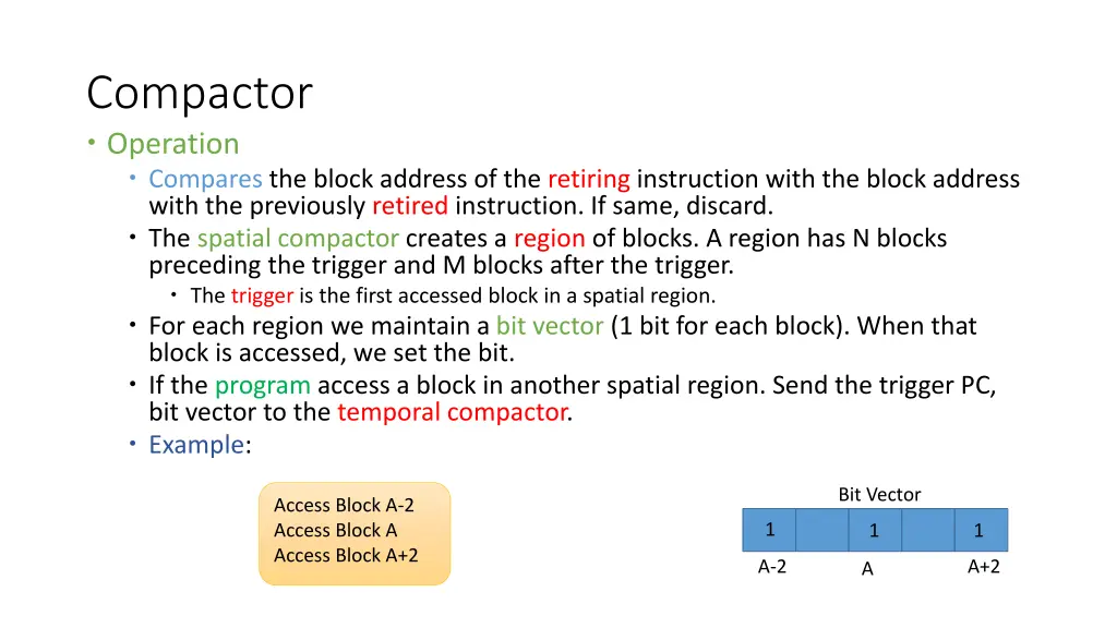 compactor operation compares the block address
