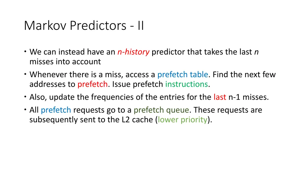 markov predictors ii