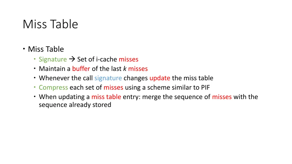 miss table
