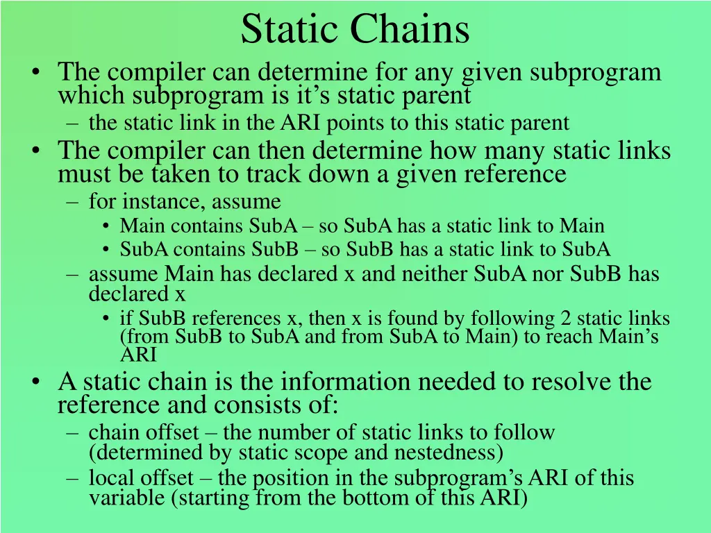 static chains