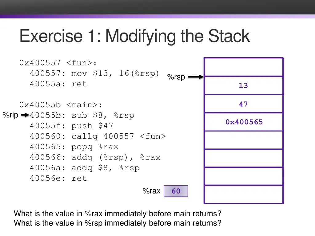 exercise 1 modifying the stack 1