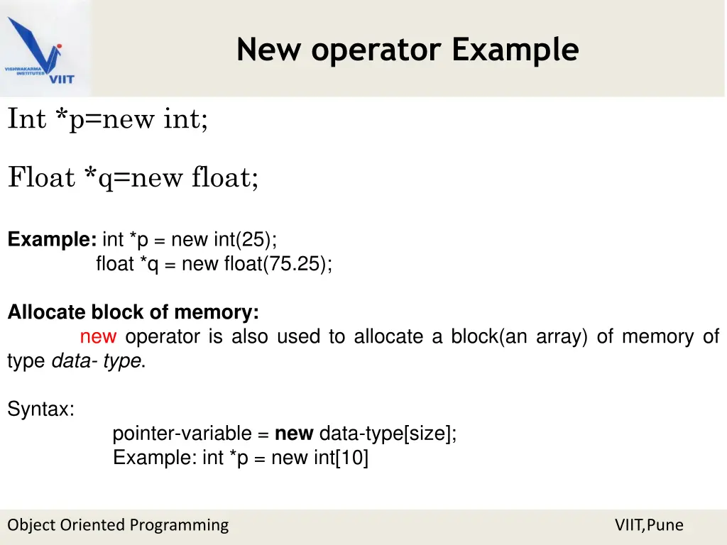 new operator example