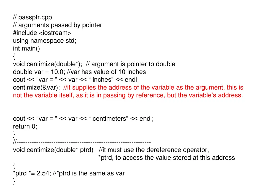 passptr cpp arguments passed by pointer include