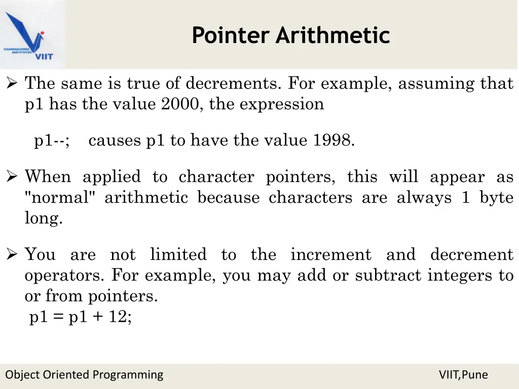 pointer arithmetic 1