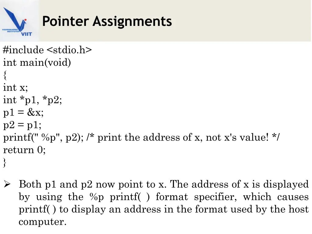 pointer assignments