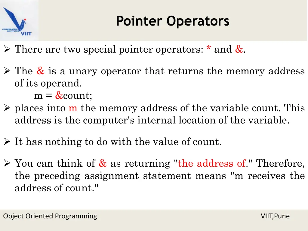 pointer operators