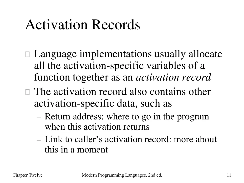 activation records