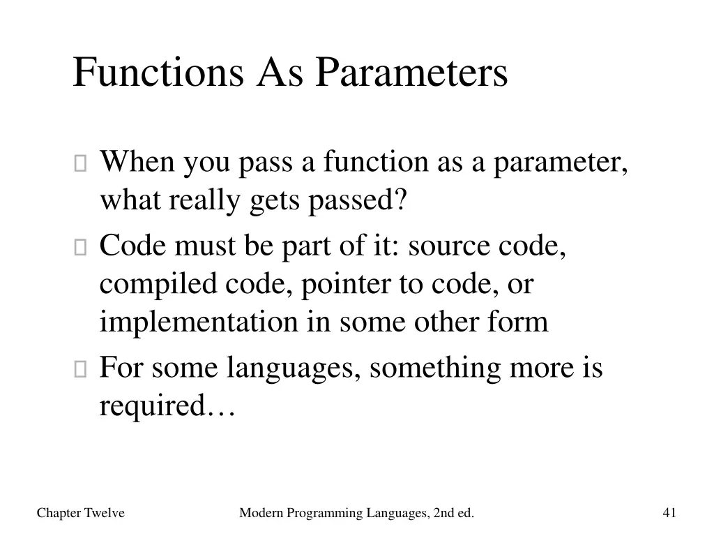 functions as parameters